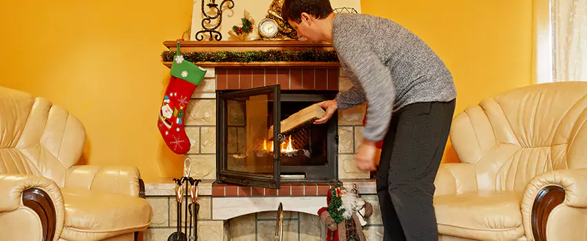 Rusted Metal Fireplace Restoration in Plymouth, Michigan
